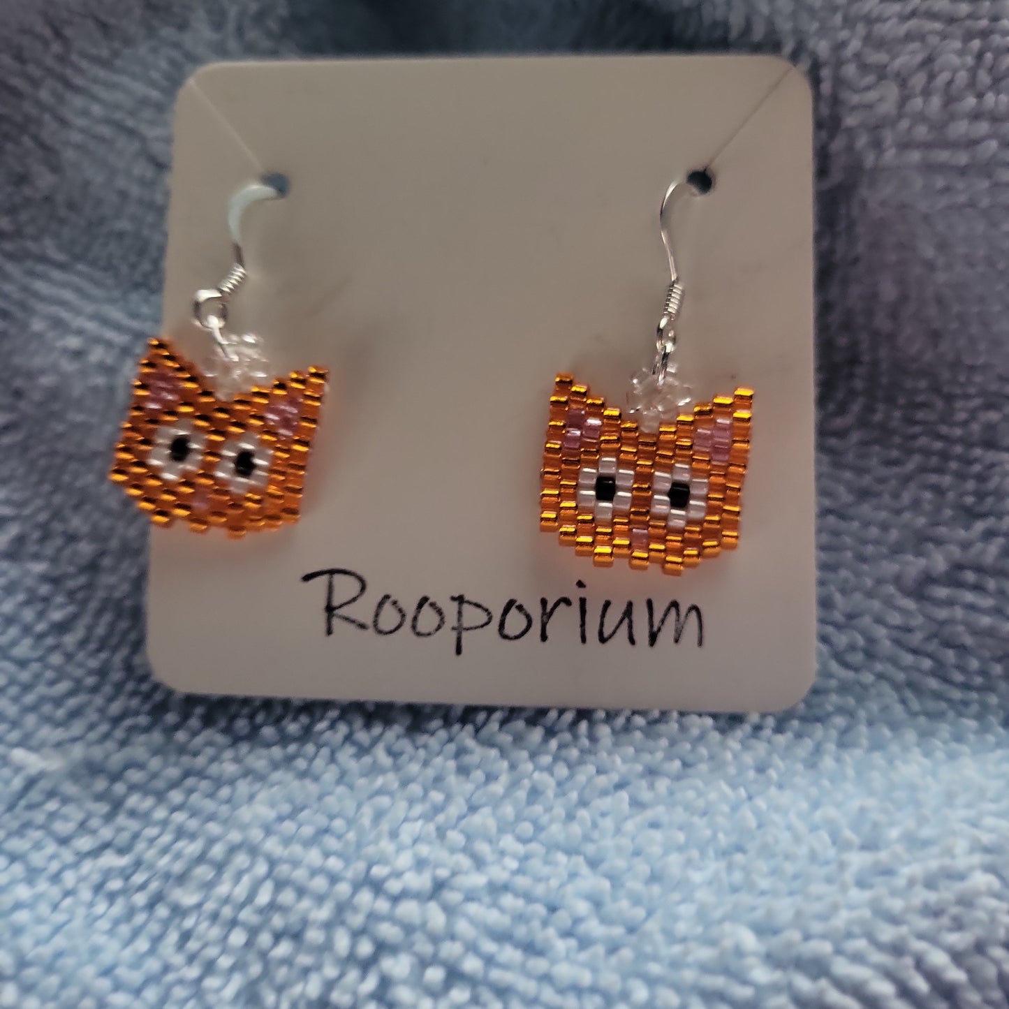 Ginger cat earrings