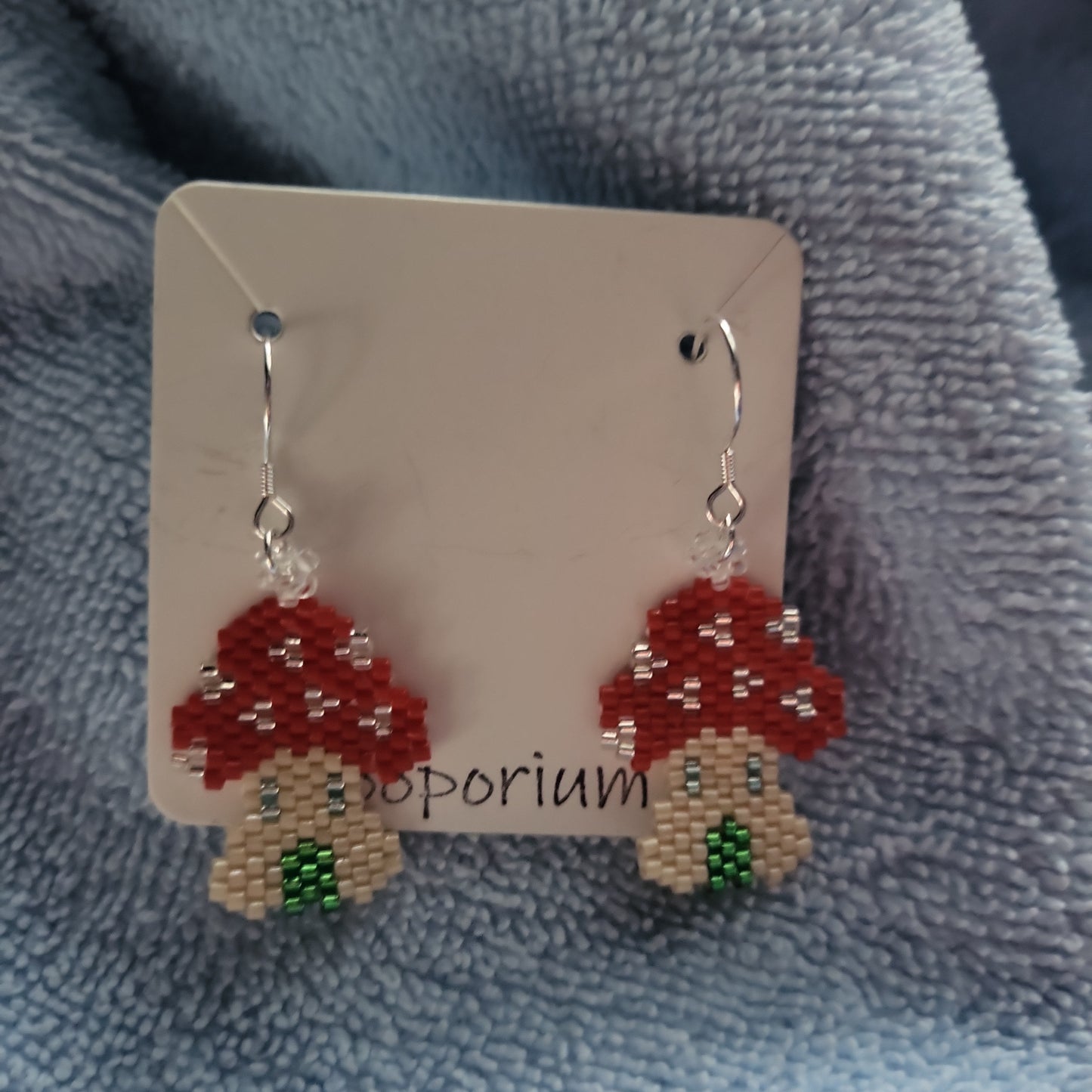 Mushroom house earrings