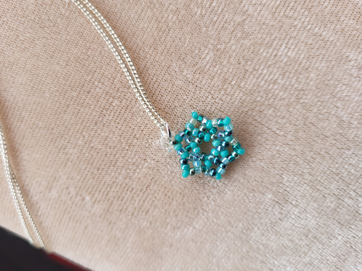 Aqua Snowflake Necklace