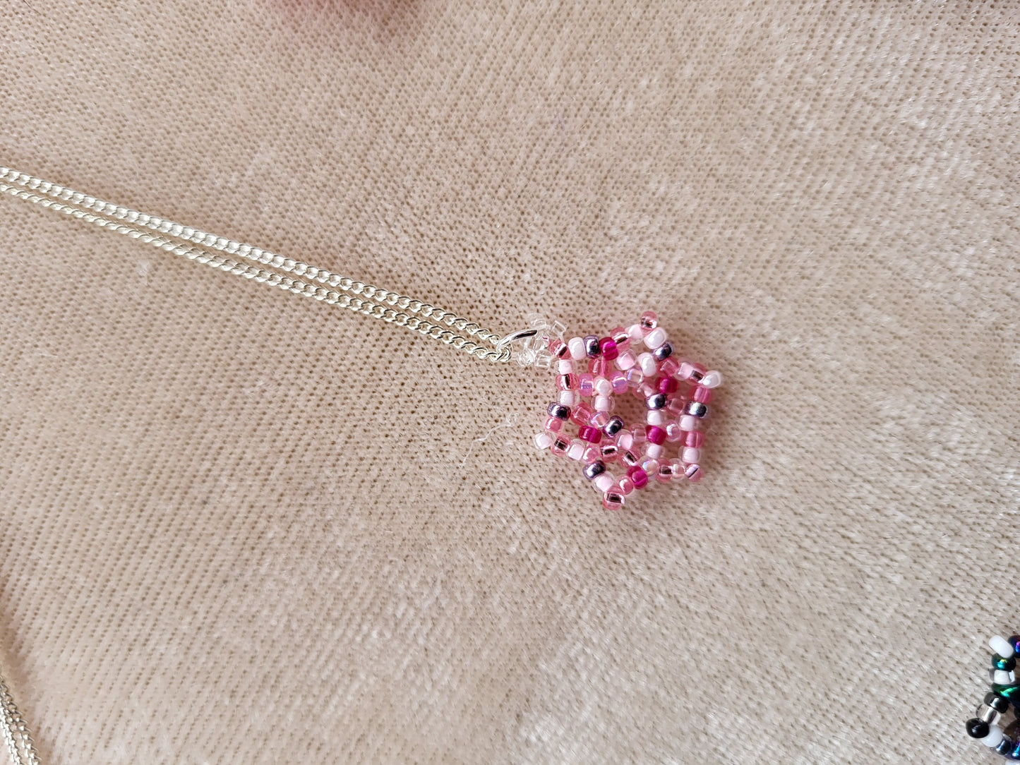 Pink Snowflake Necklace