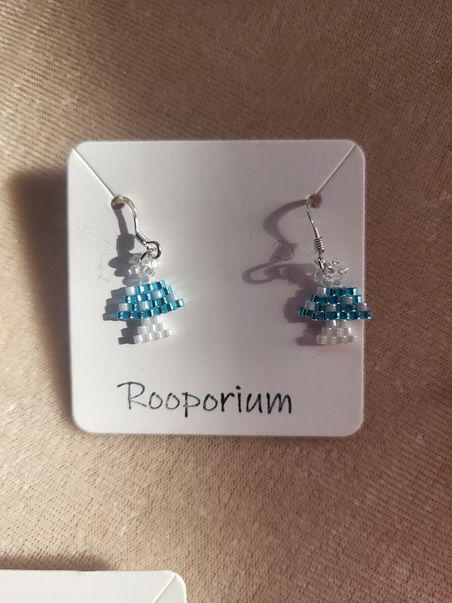 Light Blue Mushroom Earrings