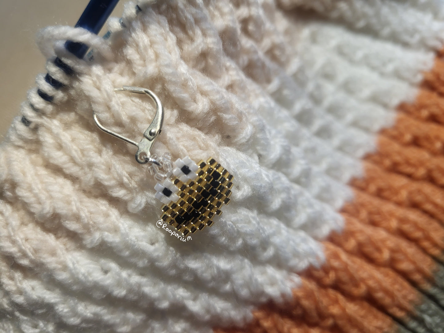 Gold Monster Stitch Marker or Progress Keeper