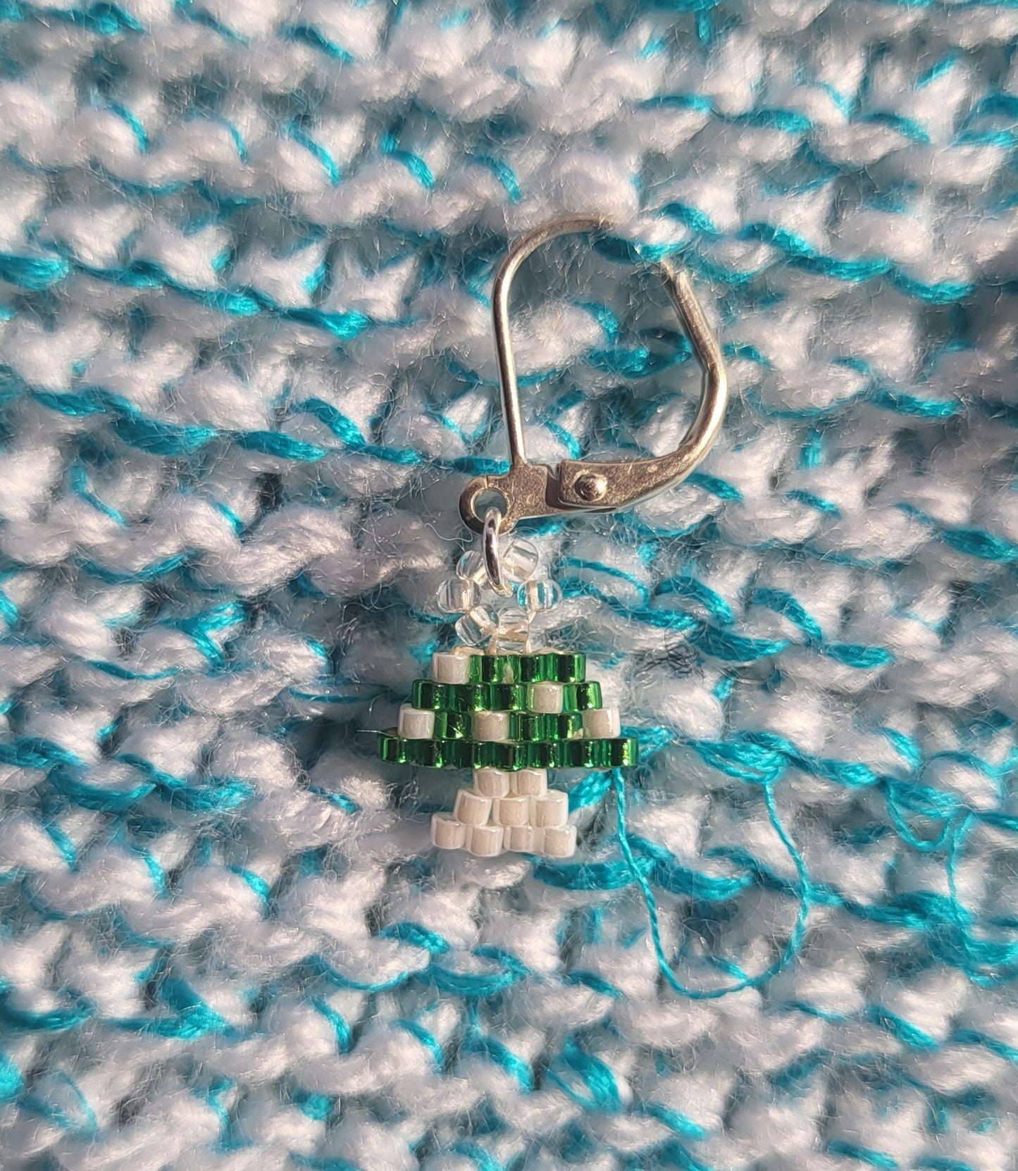 Green Mushroom stitch marker