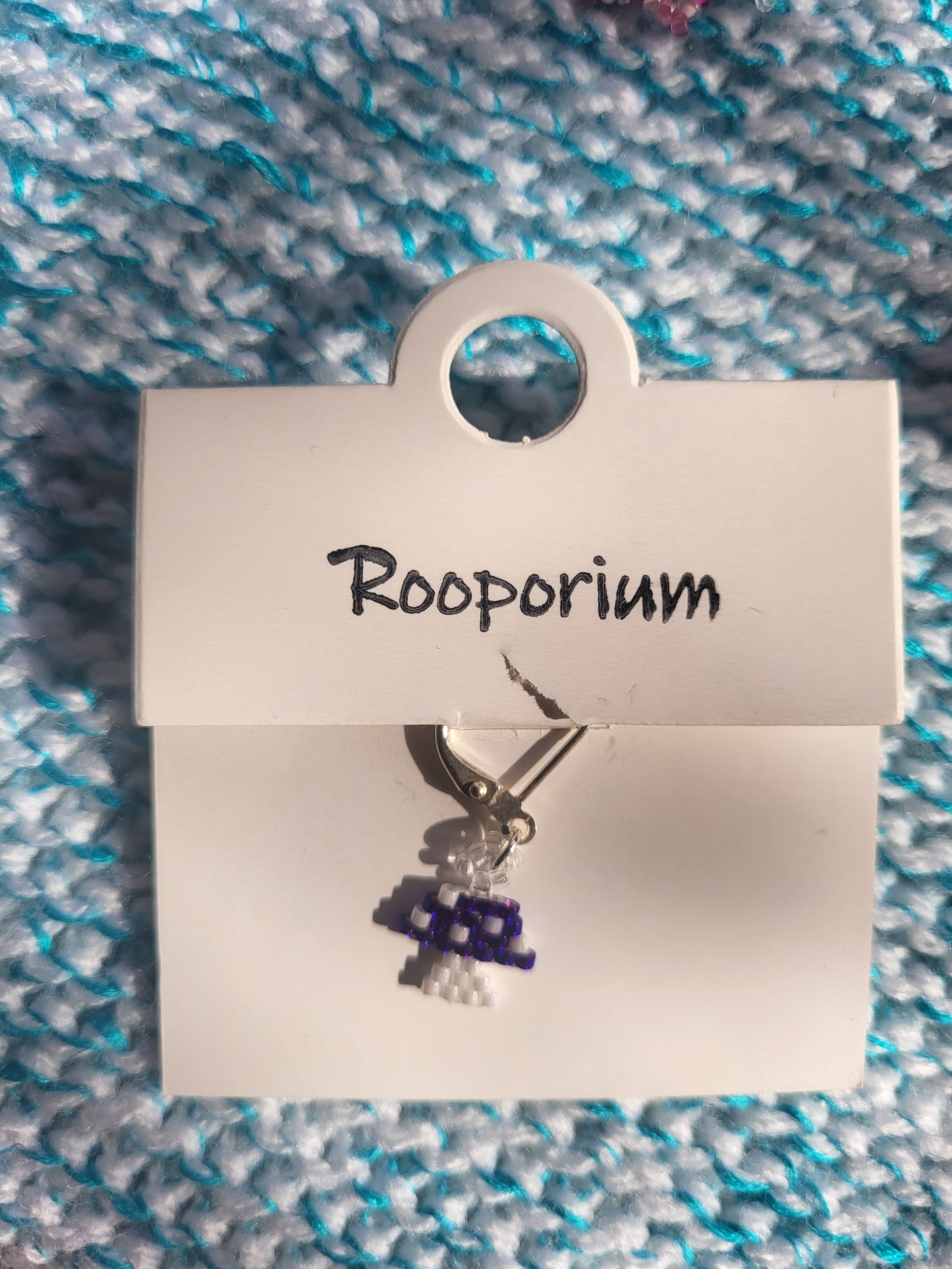 Dark purple mushroom stitch marker
