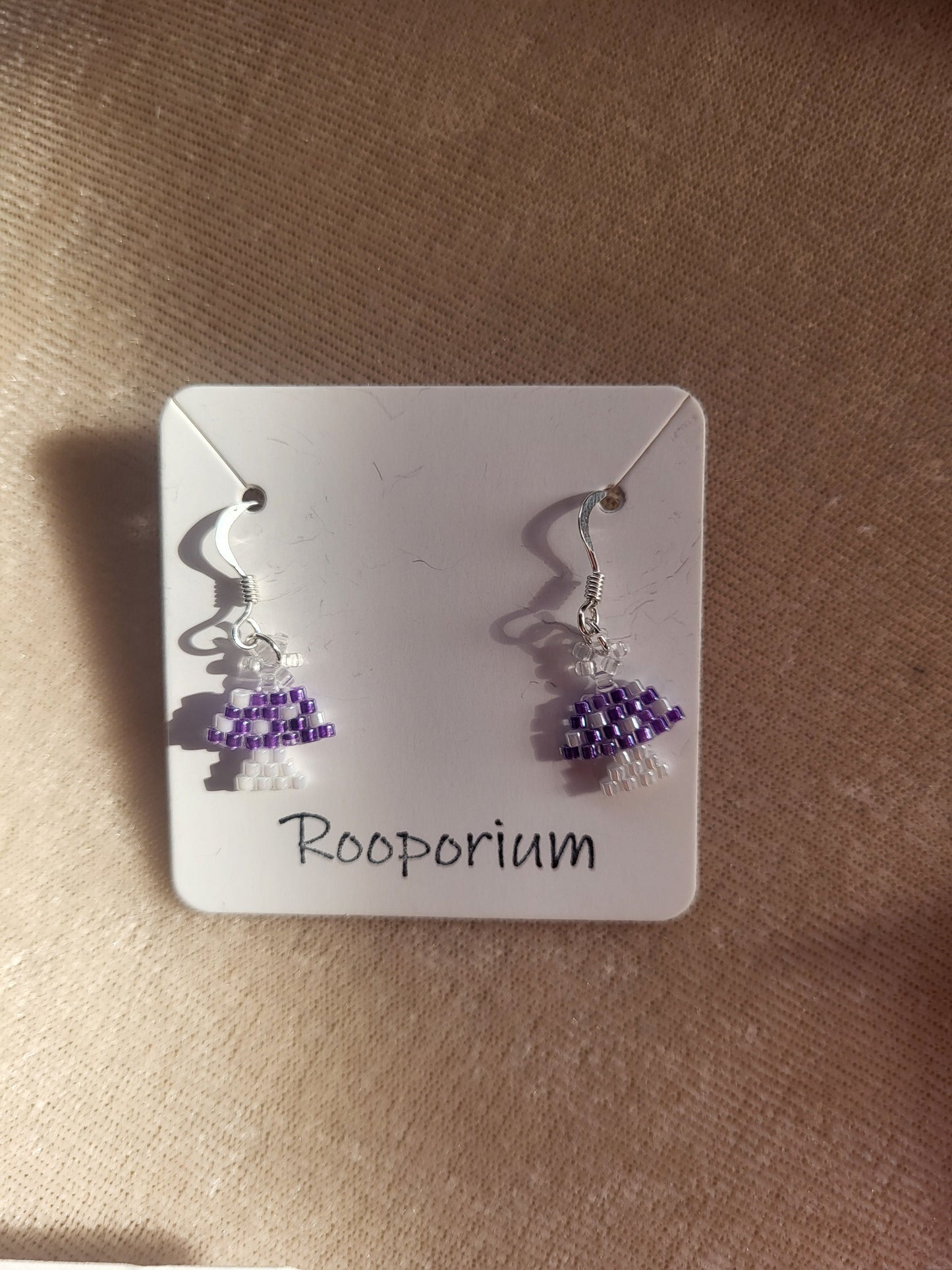 Lilac Mushroom Earrings