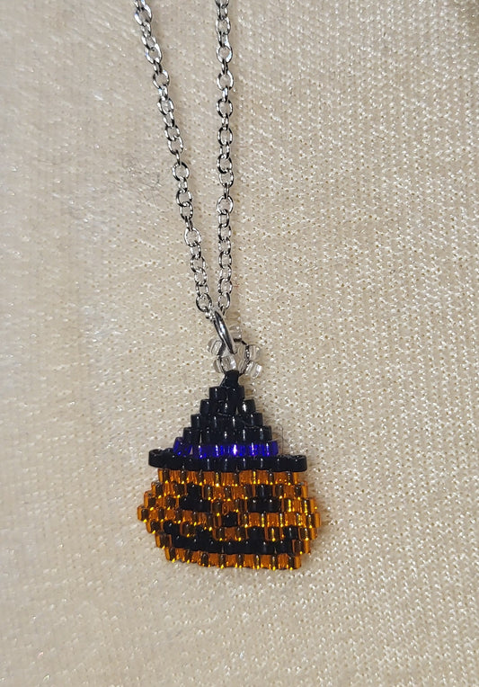 Halloween Pumpkin Hat Necklace