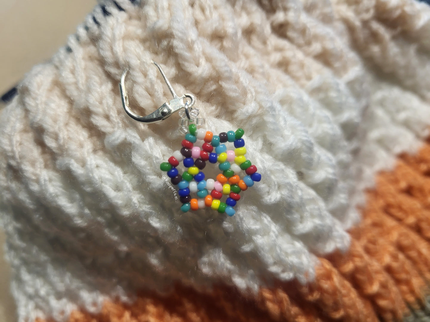 Rainbow Snowflake Stitch Marker or Progress Keeper