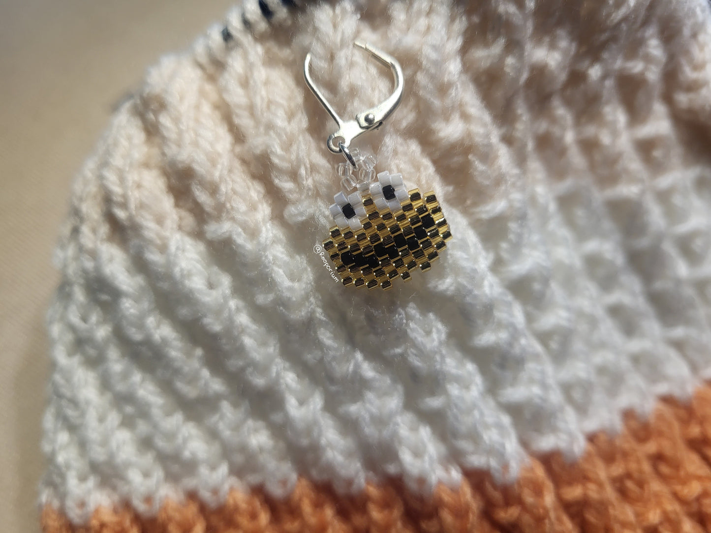 Gold Monster Stitch Marker or Progress Keeper