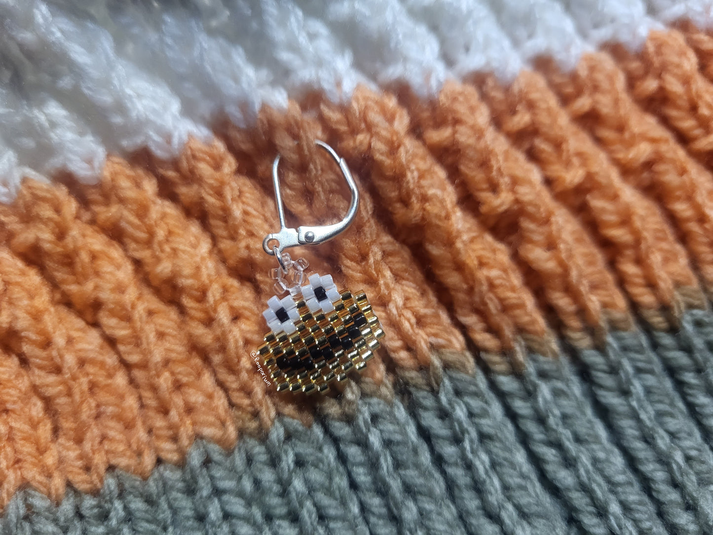 Gold Monster Stitch Marker or Progress Keeper