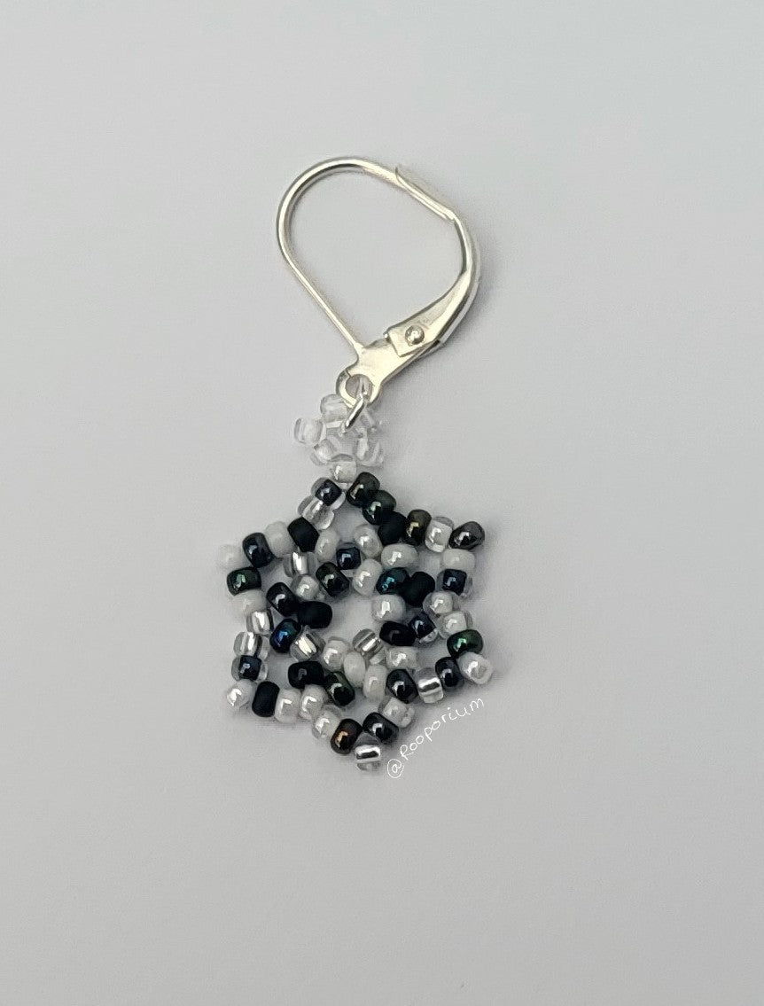 Monochrome Snowflake Stitch Marker Or Progress Keeper
