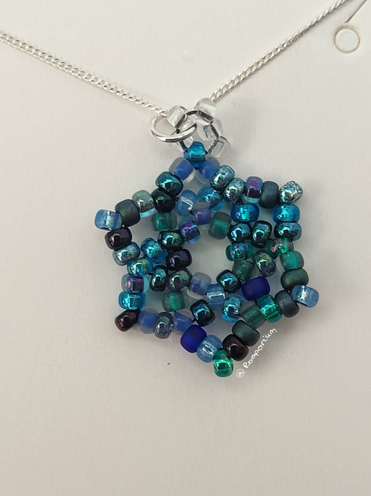 Blue Snowflake Necklace