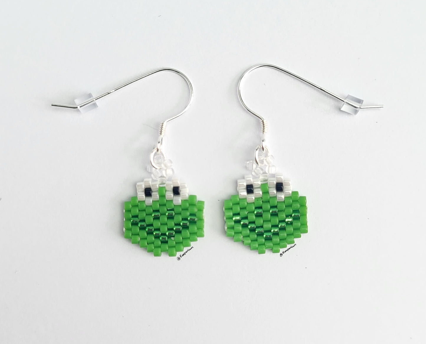 Green Frog Earrings