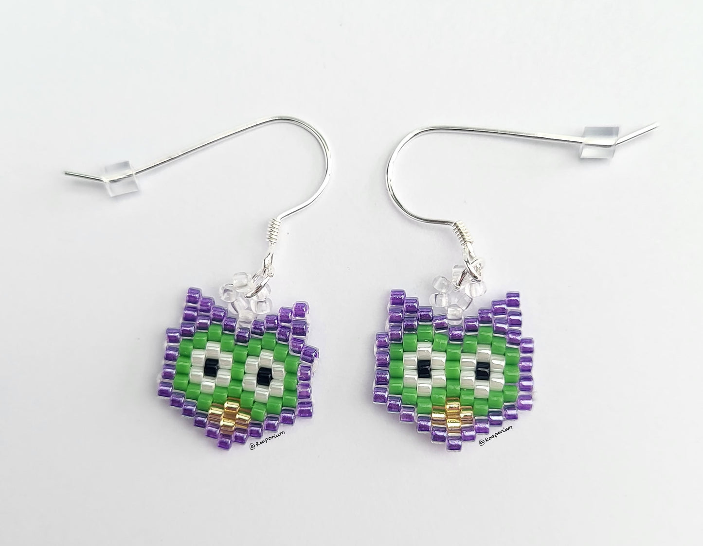 Purple Owl Earrings