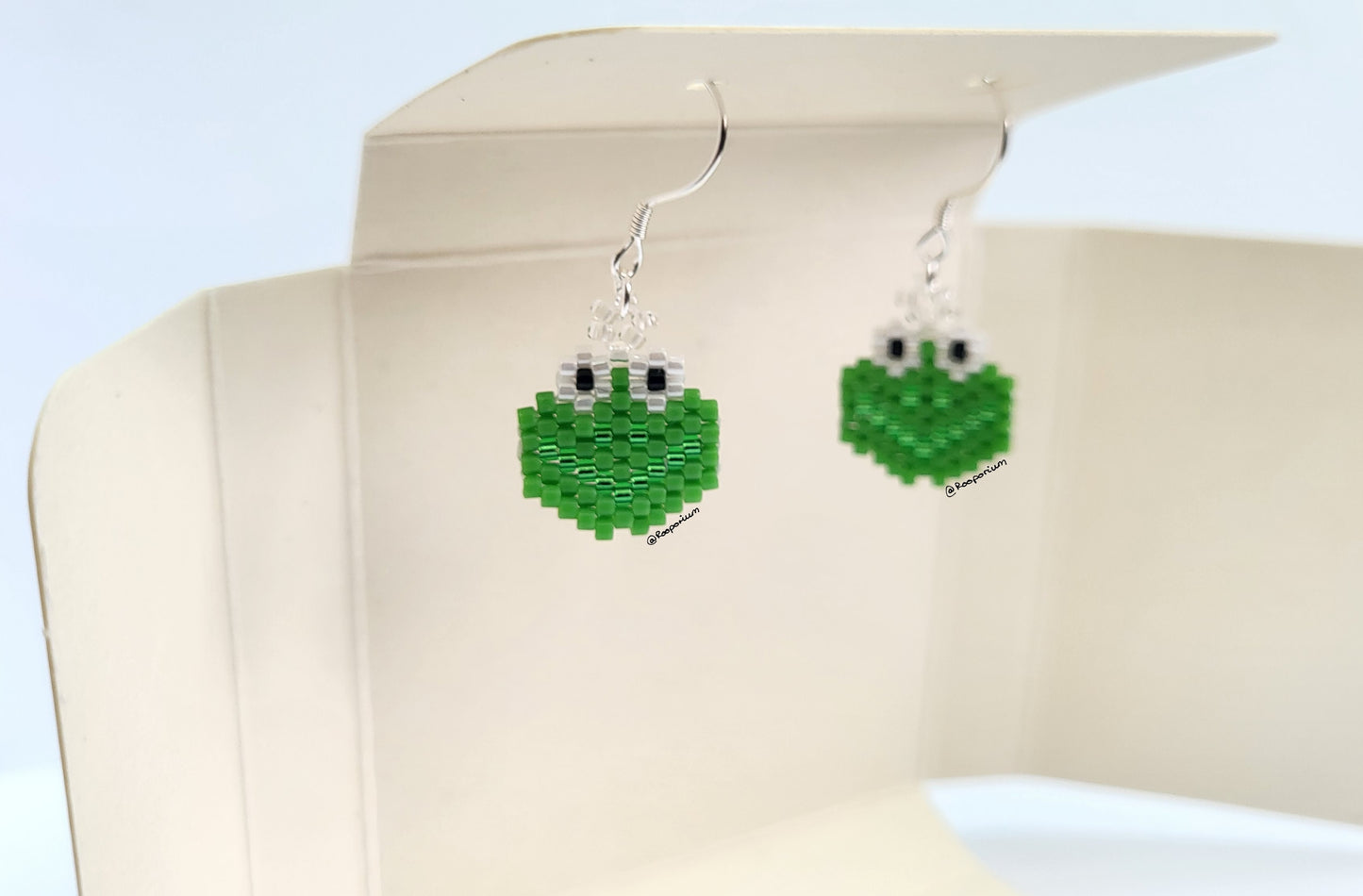 Green Frog Earrings