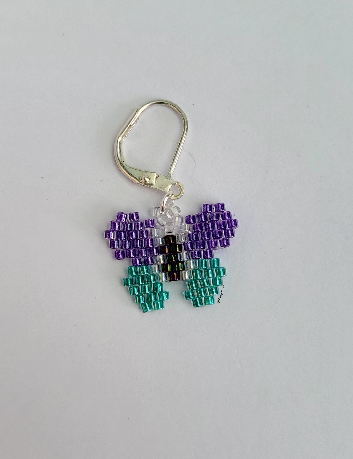 Purple and Turquoise Butterfly Stitch Marker