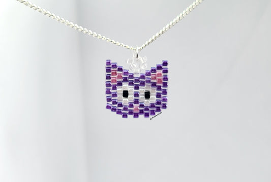 Purple Cat Necklace